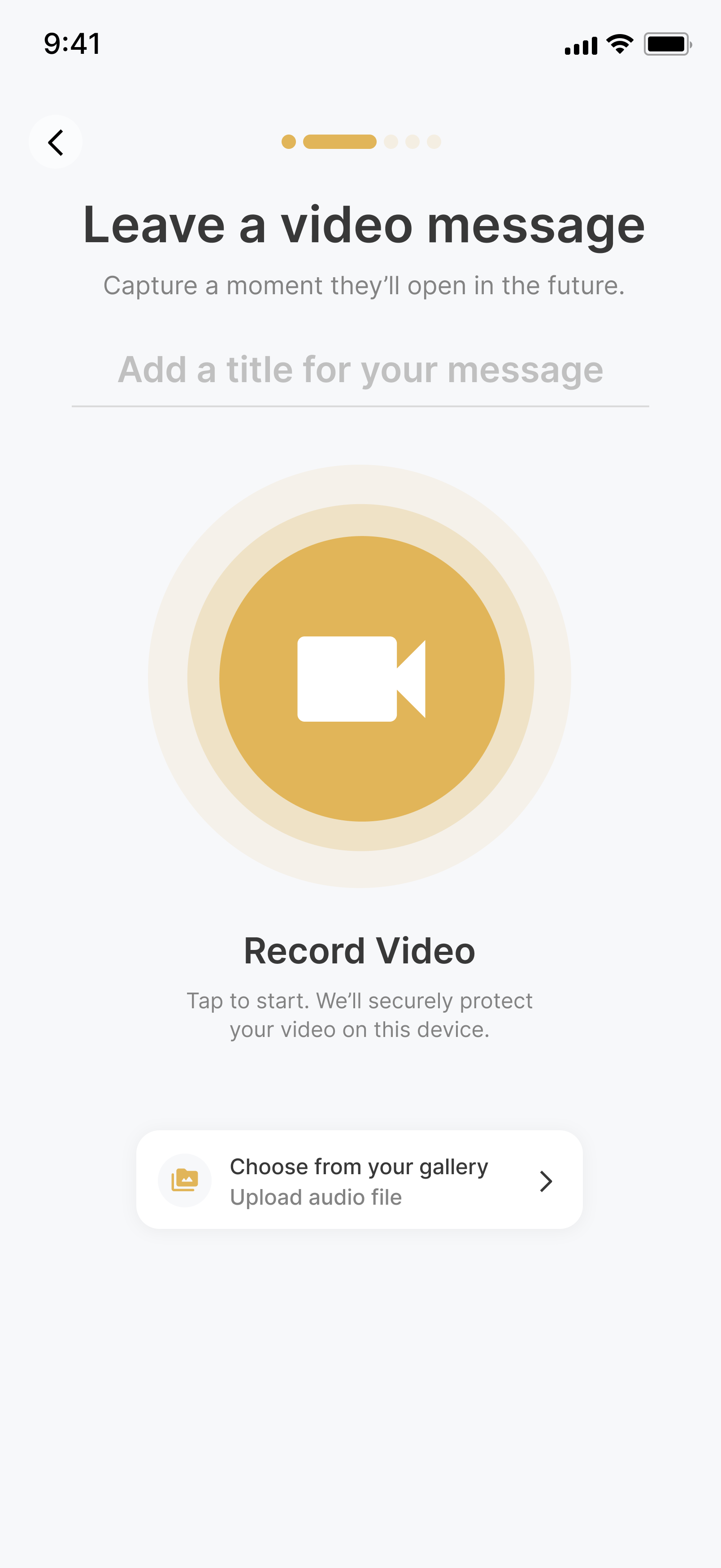 Create a message in During The Dash
